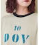 26/-天竺 パウダー加工 裾レイヤード ロゴ Tシャツ