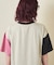 26/-天竺 パウダー加工 裾レイヤード ロゴ Tシャツ