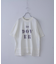 26/-天竺 パウダー加工 裾レイヤード ロゴ Tシャツ