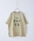26/-天竺 パウダー加工 裾レイヤード ロゴ Tシャツ
