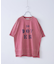 26/-天竺 パウダー加工 裾レイヤード ロゴ Tシャツ