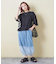 WEB限定 グラデーション ギャザーデニムパンツ