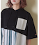 異素材 切替 フード付 プルオーバー シャツ