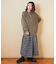 起毛 チェック ロング スカート