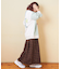 起毛 チェック ロング スカート