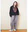 裏起毛 ストレッチ ツイル センター切替 ワイドパンツ
