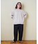 裏起毛 ストレッチ ツイル センター切替 ワイドパンツ