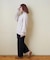 裏起毛 ストレッチ ツイル センター切替 ワイドパンツ