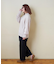裏起毛 ストレッチ ツイル センター切替 ワイドパンツ
