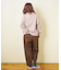 裏起毛 ストレッチ ツイル センター切替 ワイドパンツ