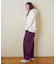 裏起毛 ストレッチ ツイル センター切替 ワイドパンツ