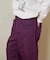 裏起毛 ストレッチ ツイル センター切替 ワイドパンツ