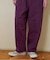 裏起毛 ストレッチ ツイル センター切替 ワイドパンツ