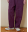 裏起毛 ストレッチ ツイル センター切替 ワイドパンツ