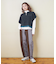 裏起毛 ストレッチ ツイル センター切替 ワイドパンツ