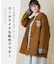 ウールフィール 配色 ノーカラー ジャケット
