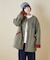 ウールフィール 配色 ノーカラー ジャケット