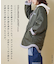 中綿 ナイロン 裾ラウンド ノーカラー ジャケット