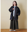 中綿 ナイロン 裾ラウンド ノーカラー ジャケット