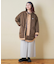 中綿 ナイロン 裾ラウンド ノーカラー ジャケット