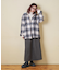 裏ボア チェック フード シャツ
