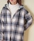裏ボア チェック フード シャツ