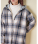 裏ボア チェック フード シャツ