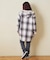 裏ボア チェック フード シャツ