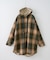 裏ボア チェック フード シャツ