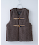 カーリーファー トグルボタン Vネック ベスト
