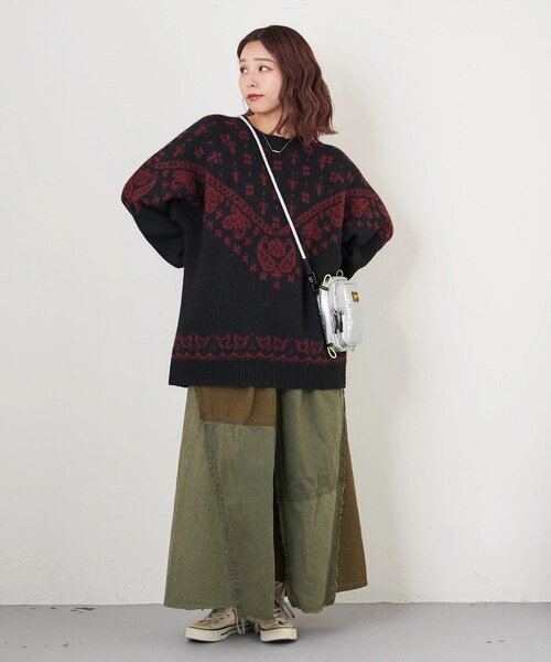 チーズさま ANAYI チェーン柄ジャガードカーディガン&プルオーバー