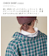 微起毛 チェック デニム使い ビッグシャツ