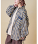 微起毛 チェック デニム使い ビッグシャツ