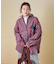 微起毛 チェック デニム使い ビッグシャツ