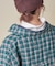 微起毛 チェック デニム使い ビッグシャツ