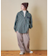 微起毛 チェック デニム使い ビッグシャツ