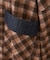 微起毛 チェック デニム使い ビッグシャツ