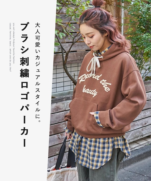 ブラシ刺繍 プルオーバーパーカー｜キューブシュガーの通販｜&mall