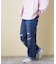10オンス デニム ダメージ ストレート パンツ
