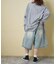 デニム サイド タック ワイド ハーフパンツ