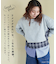 ミニ裏毛 スウェット × チェック 切替 プルオーバー