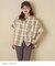 インド 先染め チェック ギャザー ビッグ シャツ