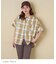 インド 先染め チェック ギャザー ビッグ シャツ