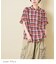インド 先染め チェック ギャザー ビッグ シャツ