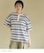 レトロボーダー 汗染み軽減 ヘンリーネック Tシャツ