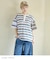 レトロボーダー 汗染み軽減 ヘンリーネック Tシャツ