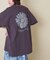 21/-OE天竺 汗染み防止加工 フラワープリント ＆ 刺繍 Tシャツ