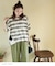 21/-OE天竺 ボーダー / ドット プリント 汗染み防止加工 Tシャツ