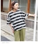 21/-OE天竺 ボーダー / ドット プリント 汗染み防止加工 Tシャツ