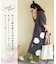 21/-OE天竺 ドット / ボーダー プリント 汗染み防止加工 脇切替 ワンピース